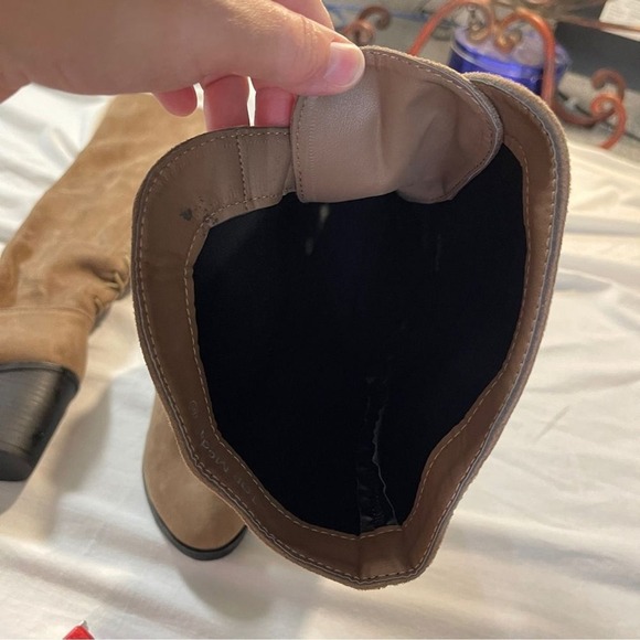 NEW! TOP MODA ZOLA 22-inch Over-the-Knee Lace Up Taupe Faux Suede Boots, 6.5 - Picture 6 of 9